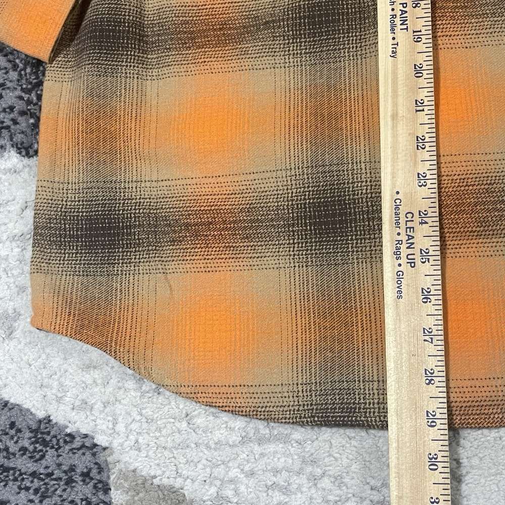 Columbia PHG Roughtail Shirt Men Small Orange Brown Plaid Utility Outdoors NEW - Picture 8 of 12
